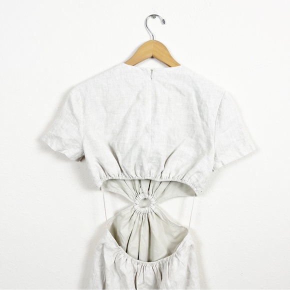 Staud Epona Ring Front Cut Out Linen Mini Dresss Size XS - Picture 8 of 9